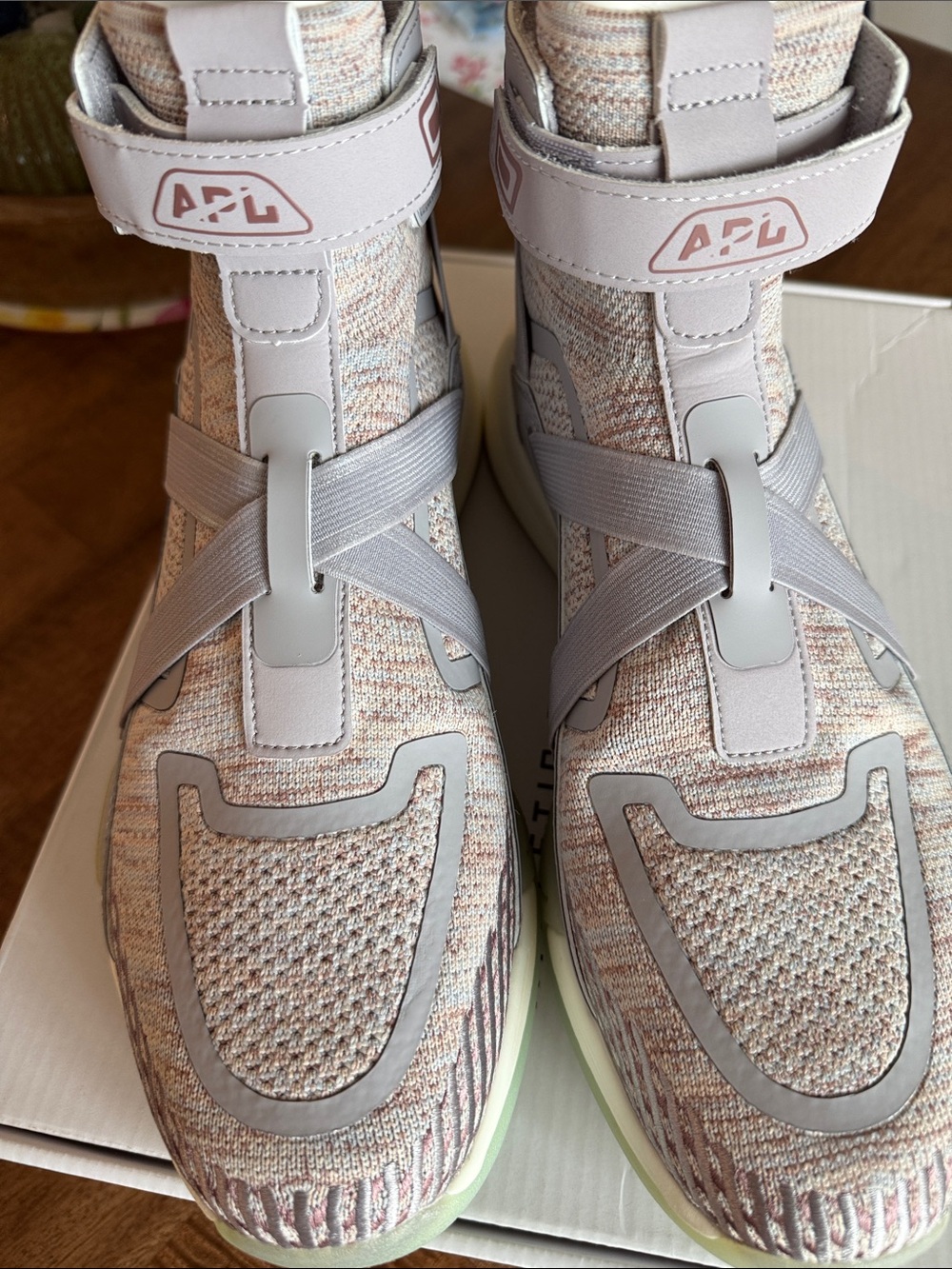 APL super future knit  High-Top Sneakers in multi and Light Gray